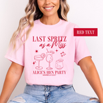 Load image into Gallery viewer, Last Spritz As A Miss Personalised Hen Party T-Shirts Light Pink
