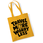 Load image into Gallery viewer, Travel More Worry Less Lightweight Cotton Tote Bag
