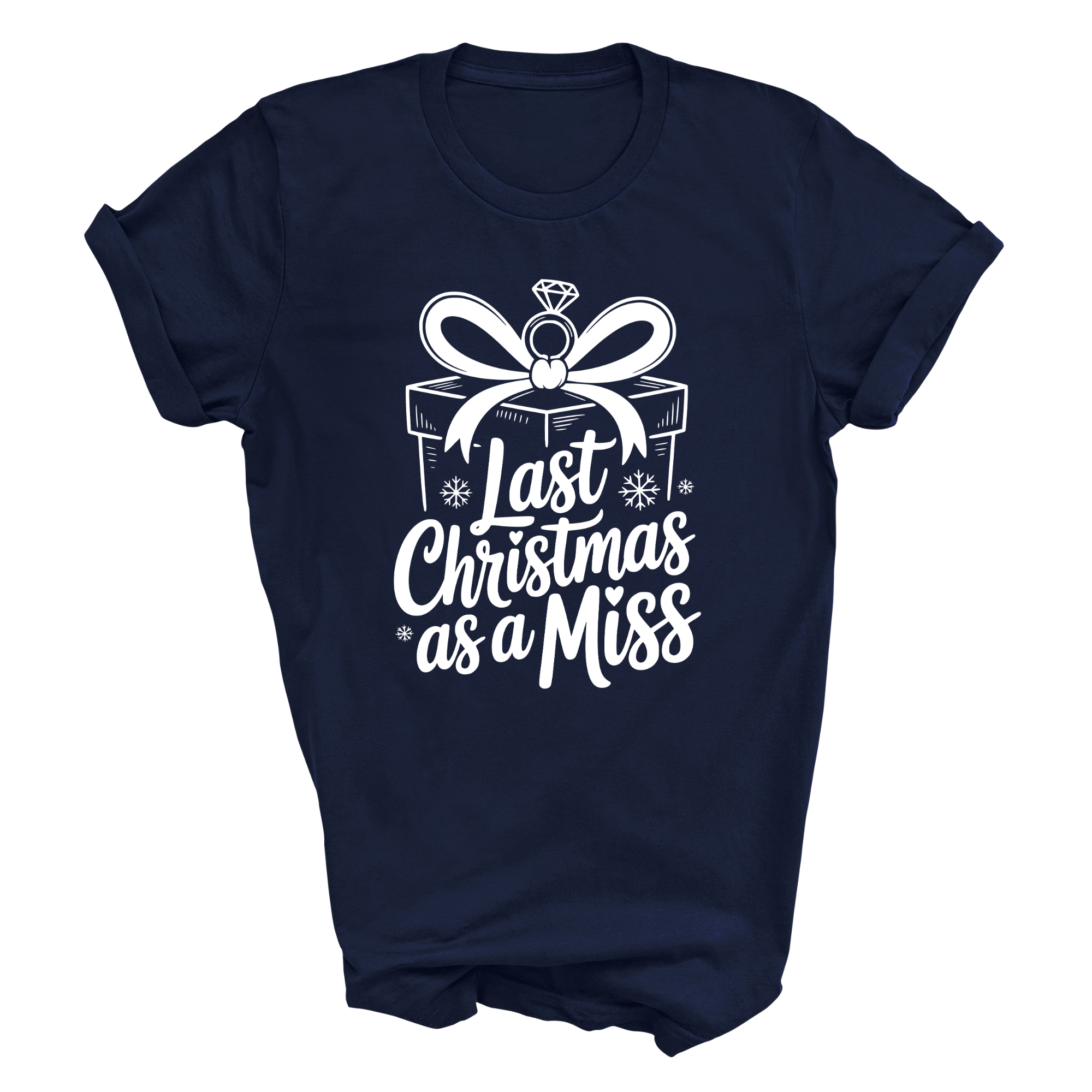 Last Christmas As A Miss T-Shirt Ladies Festive Bride-to-Be T-Shirt