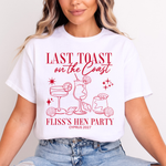 Load image into Gallery viewer, Last Toast On The Coast Hen Party T-Shirt (Red)
