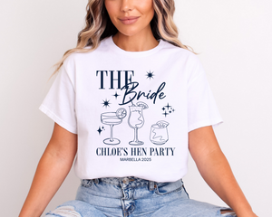 Personalised Hen Party Tshirts Bridal Party Shirts (Navy)