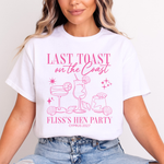 Load image into Gallery viewer, Last Toast On The Coast Hen Party T-Shirt (Azalea Pink)
