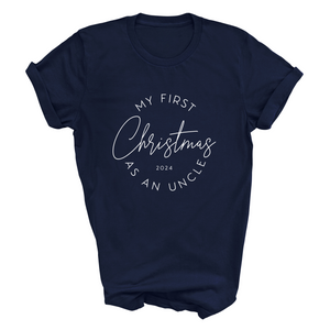 First Christmas As An Uncle 2025 Adult T-Shirt