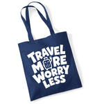 Load image into Gallery viewer, Travel More Worry Less Lightweight Cotton Tote Bag
