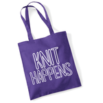 Load image into Gallery viewer, Knit Happens Tote Bag Funny Knitting Tote
