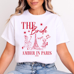 Load image into Gallery viewer, Personalised &#39;In Paris&#39; Hen Party T-Shirts - Light Pink
