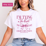 Load image into Gallery viewer, Personalised Hen Party T-shirts Tying The Knot Bridal Party Shirts, Bride - Pink Print
