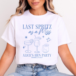 Load image into Gallery viewer, Last Spritz As A Miss Personalised Hen Party T-Shirts Blue
