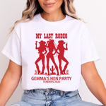 Load image into Gallery viewer, Personalised Last Rodeo Hen Party T-Shirts – Western Bridal Party Shirts (Pink)
