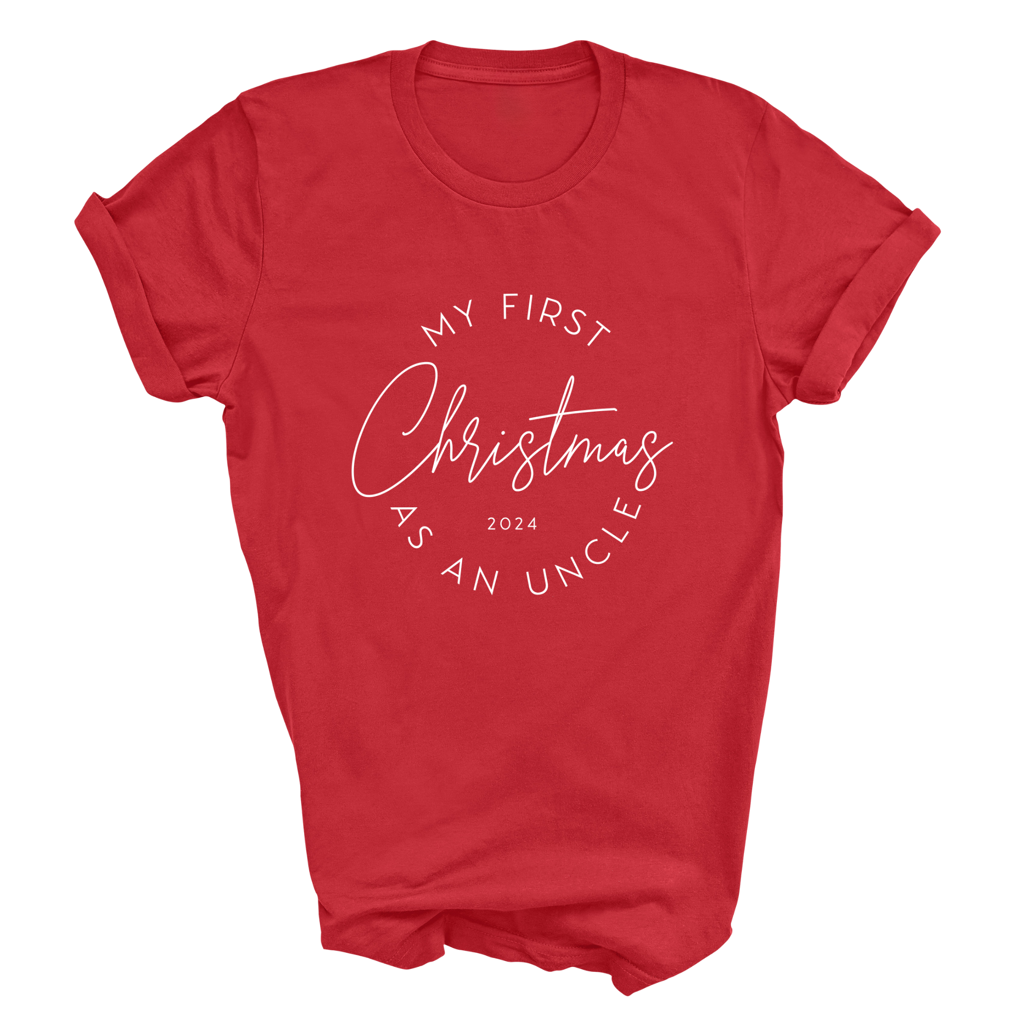 First Christmas As An Uncle 2025 Adult T-Shirt