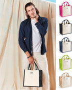 Load image into Gallery viewer, Personalised Small Initial Monogram Jute Tote Bag
