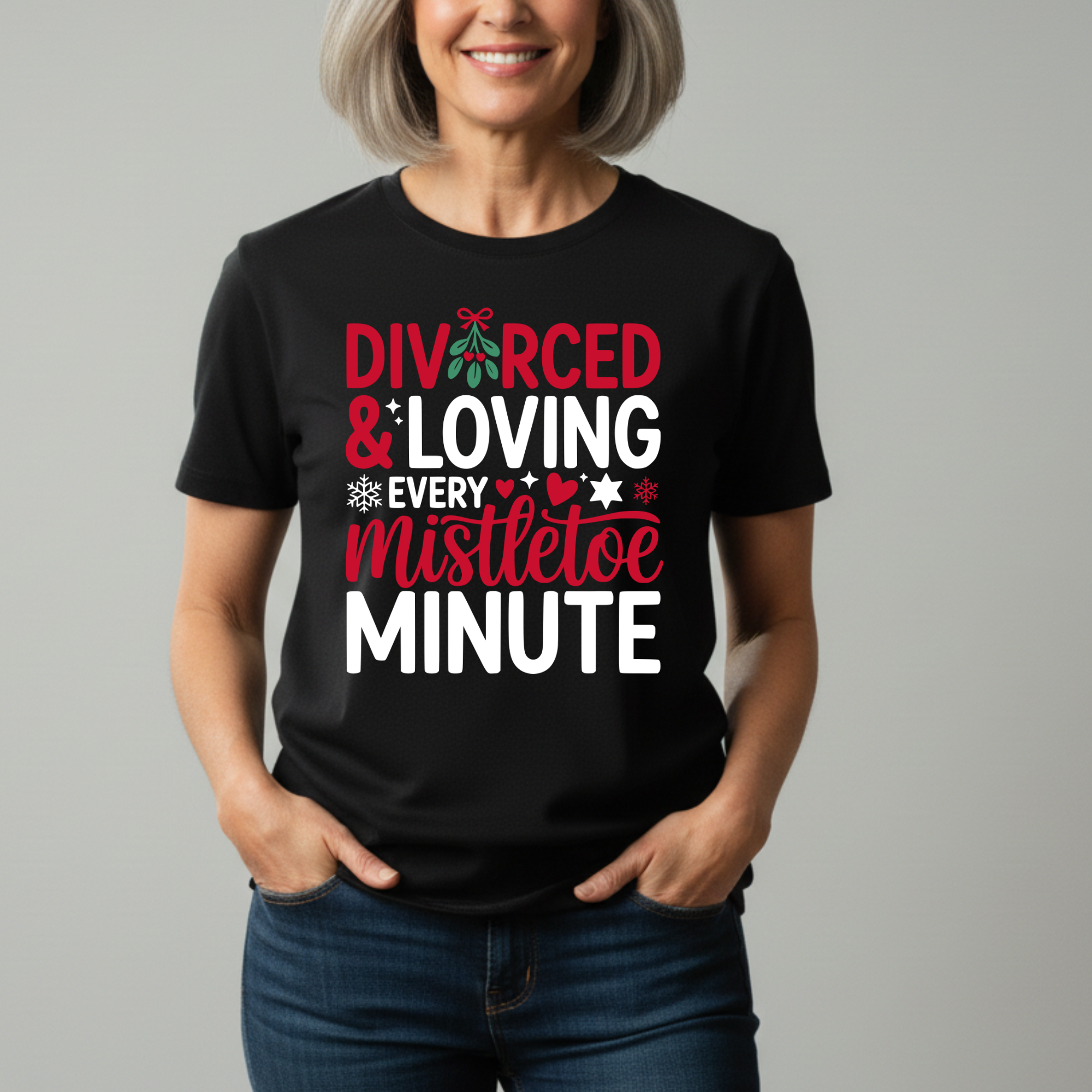 Divorced & Loving Every Mistletoe Minute T-Shirt | Funny Xmas Gift