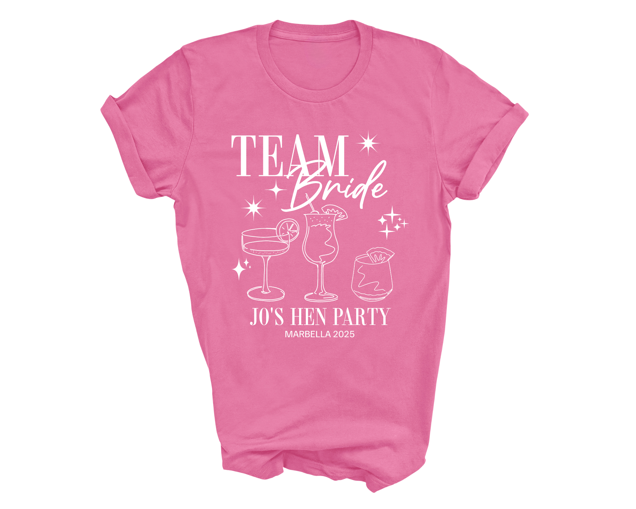 Personalised Hen Party Tshirts Bridal Party Shirts (Pink)
