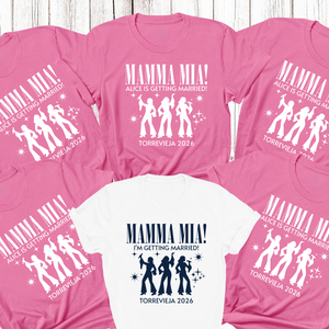 Personalised Hen Party Tshirts Mamma Mia Bridal Party Shirts (Azalea)