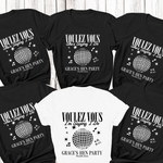 Load image into Gallery viewer, Personalised Hen Party Tshirts Disco Voulez Vous Saying I Do Bridal Party Shirts (Black)
