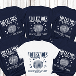 Load image into Gallery viewer, Personalised Hen Party Tshirts Disco Voulez Vous Saying I Do Bridal Party Shirts (Navy)
