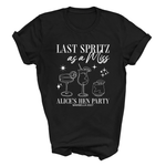 Load image into Gallery viewer, Last Spritz As A Miss Personalised Hen Party T-Shirts Black
