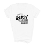 Load image into Gallery viewer, Gettin' Married Gettin' Rowdy Last Rodeo Personalised Hen Party T-Shirt Black
