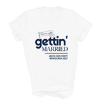 Load image into Gallery viewer, Gettin' Married Gettin' Rowdy Last Rodeo Personalised Hen Party T-Shirt Navy

