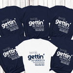 Load image into Gallery viewer, Gettin' Married Gettin' Rowdy Last Rodeo Personalised Hen Party T-Shirt Navy
