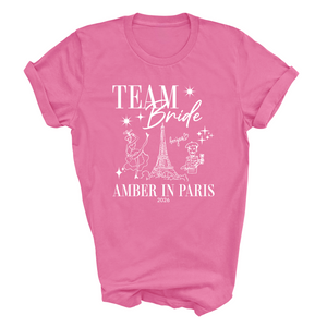 Personalised 'In Paris' Hen Party T-Shirts - Azalea