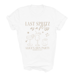 Load image into Gallery viewer, Last Spritz As A Miss Personalised Hen Party T-Shirts Sand

