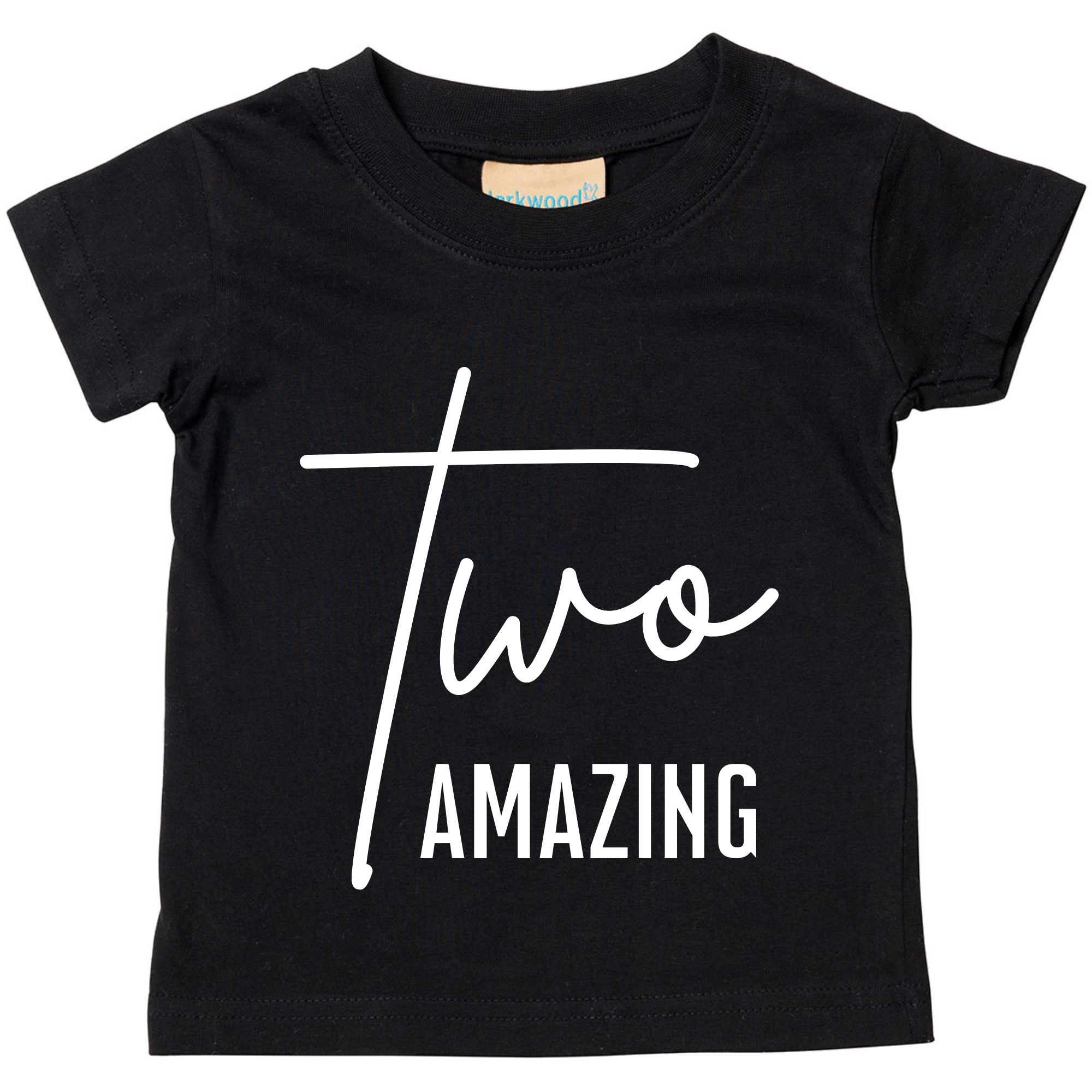 a black t - shirt with the words two amazing written on it