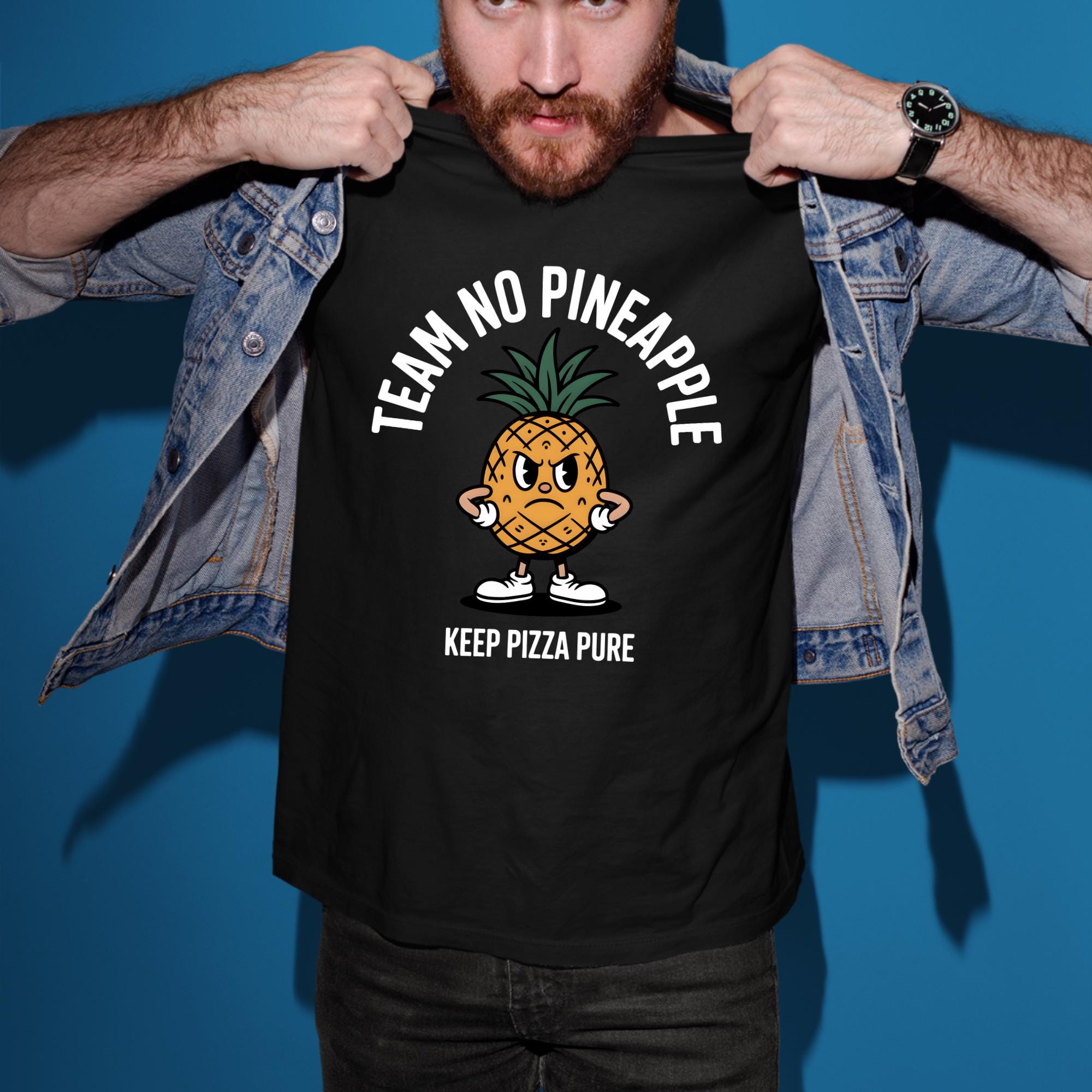Funny Pineapple Pizza T-Shirt - Team No Pineapple
