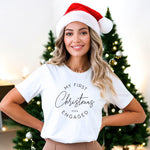 Load image into Gallery viewer, a woman wearing a white shirt and a santa hat
