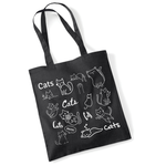 Load image into Gallery viewer, Cat Doodle Tote Bag UK | Cotton Reusable Shopper | Cat Lover Gift
