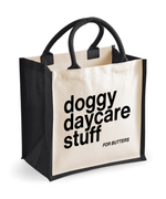 Load image into Gallery viewer, Personalised Doggy Daycare Stuff Bag – Custom Jute Tote for Pet Essentials, Puppy Storage Bag

