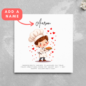 Personalised Chef Valentine's Day Card