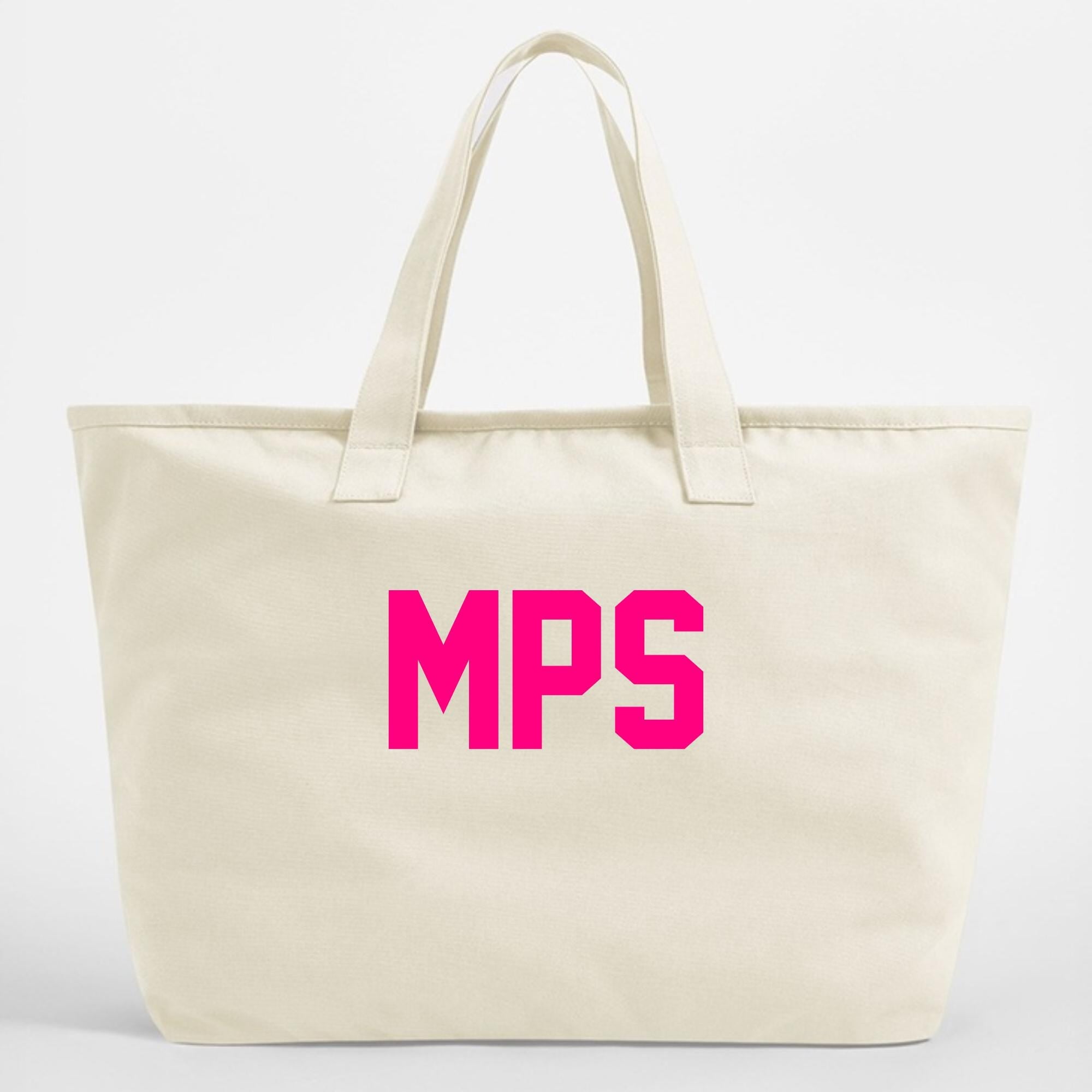Personalised Initials Oversized Canvas Tote Bag