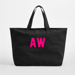 Load image into Gallery viewer, Personalised Initials Oversized Canvas Tote Bag
