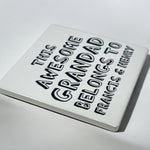 Load image into Gallery viewer, This Awesome Grandad Personalised Ceramic Coaster with Grandkids&#39; Names - Glossy Finish
