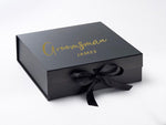 Load image into Gallery viewer, Personalised Groomsman / Usher Large BLACK Gift Box
