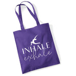 Load image into Gallery viewer, Inhale Exhale Lightweight Cotton Yoga Tote Bag
