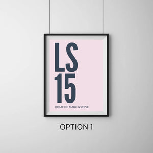 Personalised Postcode Art Print