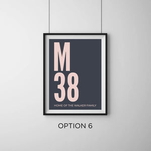 Personalised Postcode Art Print