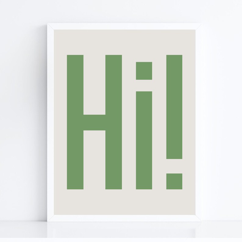 Hi! Art Print, Funny Art Print