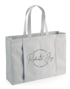 Inhale Serenity Gratitude Joy Organic Yoga Tote Bag