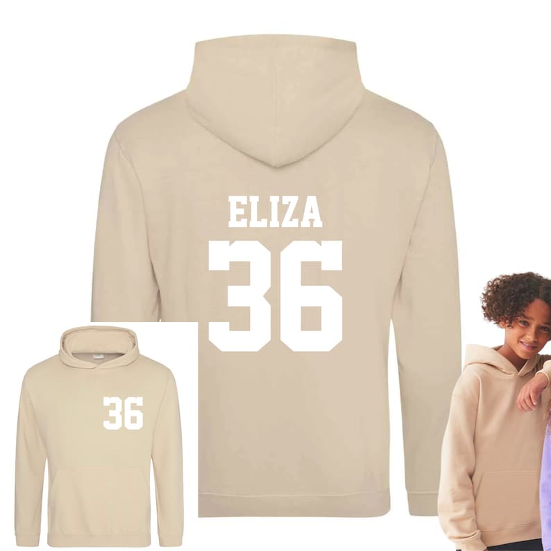 Kids Personalised Sport Hoodie Team Kit NAME & NUMBER