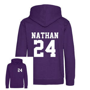Kids Personalised Sport Hoodie Team Kit NAME & NUMBER