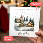 Load image into Gallery viewer, Personalised Festive Scene Christmas Card Greeting Card
