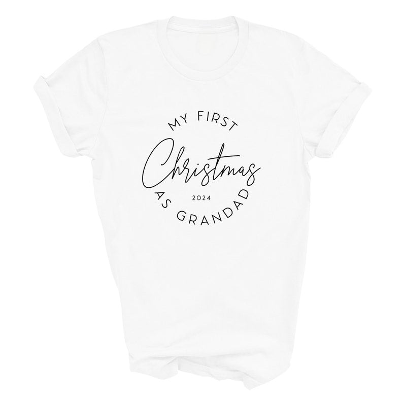 First Christmas As Grandad 2025 Adult T-Shirt
