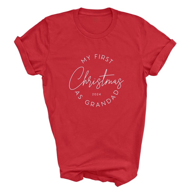 First Christmas As Grandad 2025 Adult T-Shirt