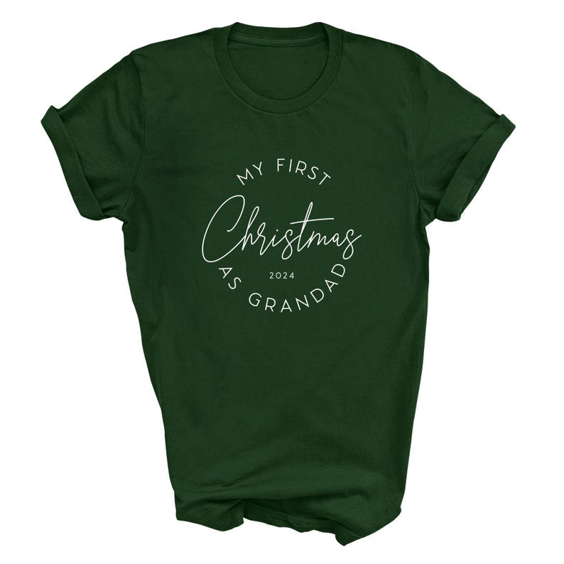First Christmas As Grandad 2025 Adult T-Shirt