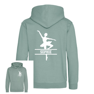 Personalised Ballerina Kids Hoodie - Custom Name Front & Back