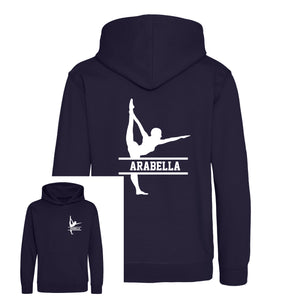 Personalised Gymnast Dance Kids Hoodie - Custom Name Front & Back
