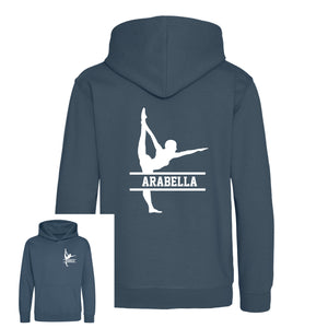 Personalised Gymnast Dance Kids Hoodie - Custom Name Front & Back